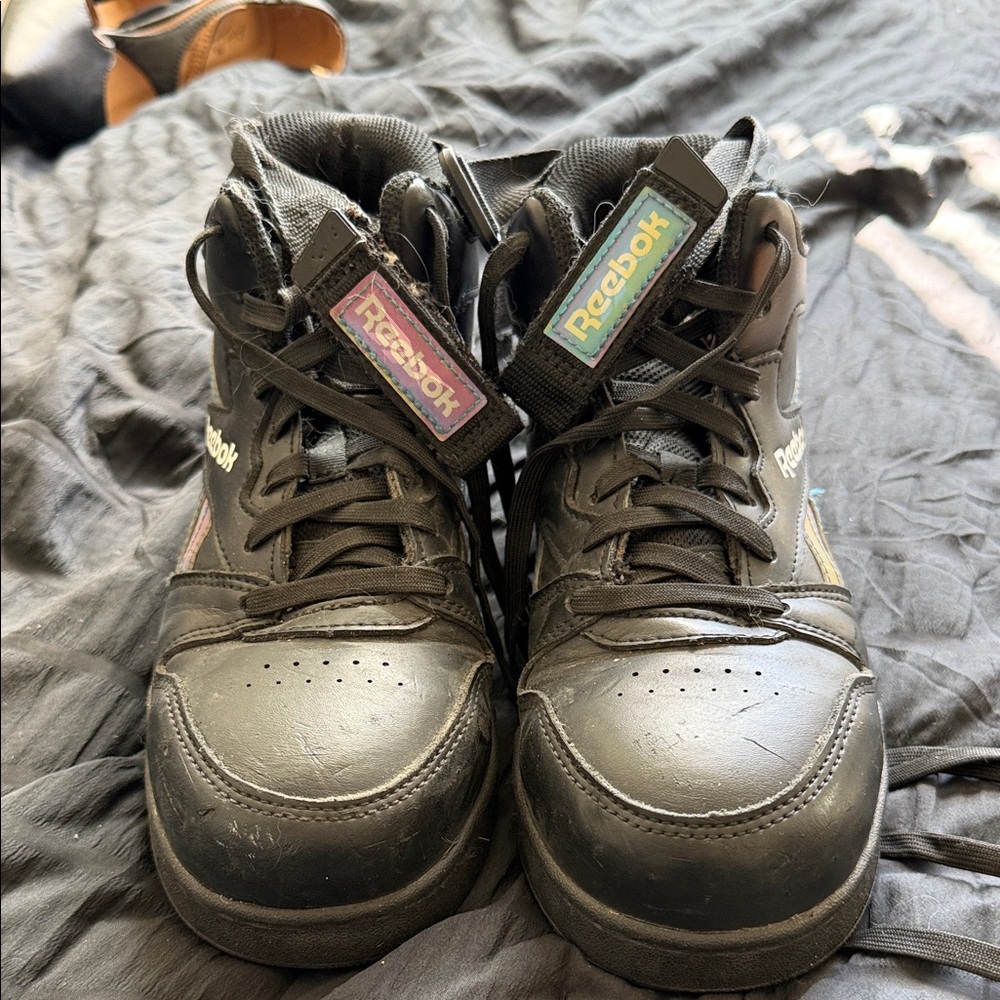 Reebok Black and Gray High-Top Sneakers